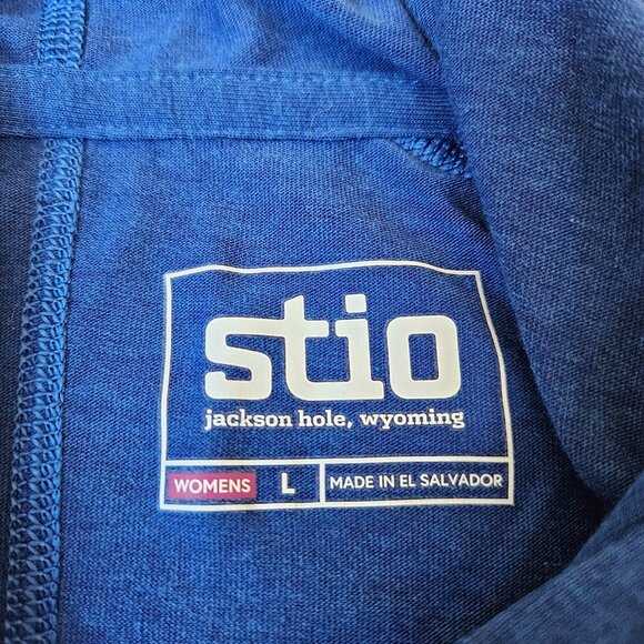 Stio Hoodie Shirt Jersey Blue Performance Stretch Hiking Pullover Womens Large - Picture 5 of 12